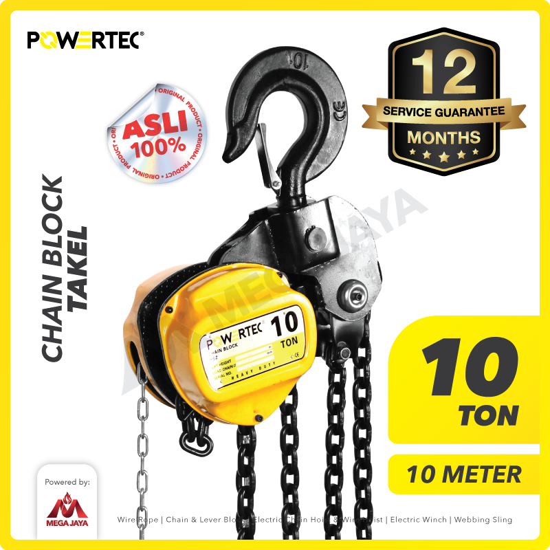 Chain Block / Takel 10 Ton x 10 Meter POWERTEC