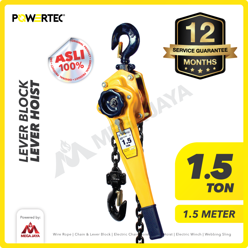 Lever Block / Lever Hoist 1.5 Ton x 1.5 Meter POWERTEC
