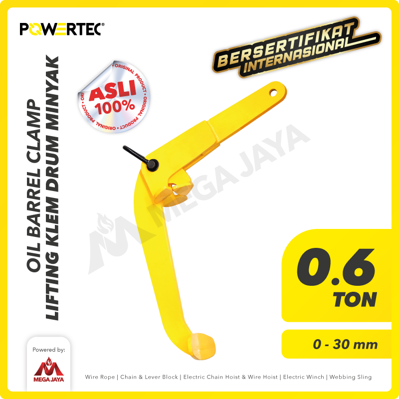 Oil Barrel Lifting Clamp / Klem Angkat Drum Minyak 0.6 Ton POWERTEC