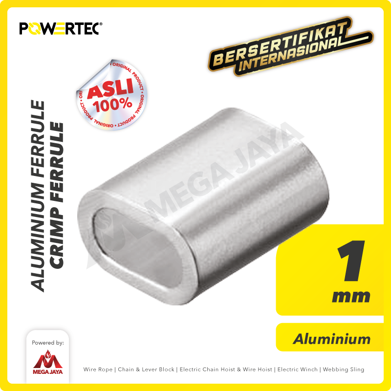 Aluminium Ferrule / Crimp Ferrule 1mm POWERTEC