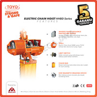 Electric Chain Hoist 10 Ton  x 6 Meter HHBD Series TOYO