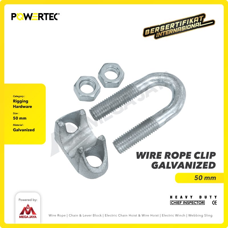 Wire Rope Clip / Klem Seling Kuku Macan Galv 50mm - 2" POWERTEC