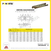 Swivel Galvanized / Kili kili 5/8" - 16mm POWERTEC