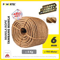 Tali Tambang Manila Rope 6mm x 190m x 5kg Tampar Dadung POWERTEC
