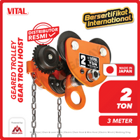 Geared Trolley / Gear Troli Hoist 2 Ton x 3 Meter VITAL