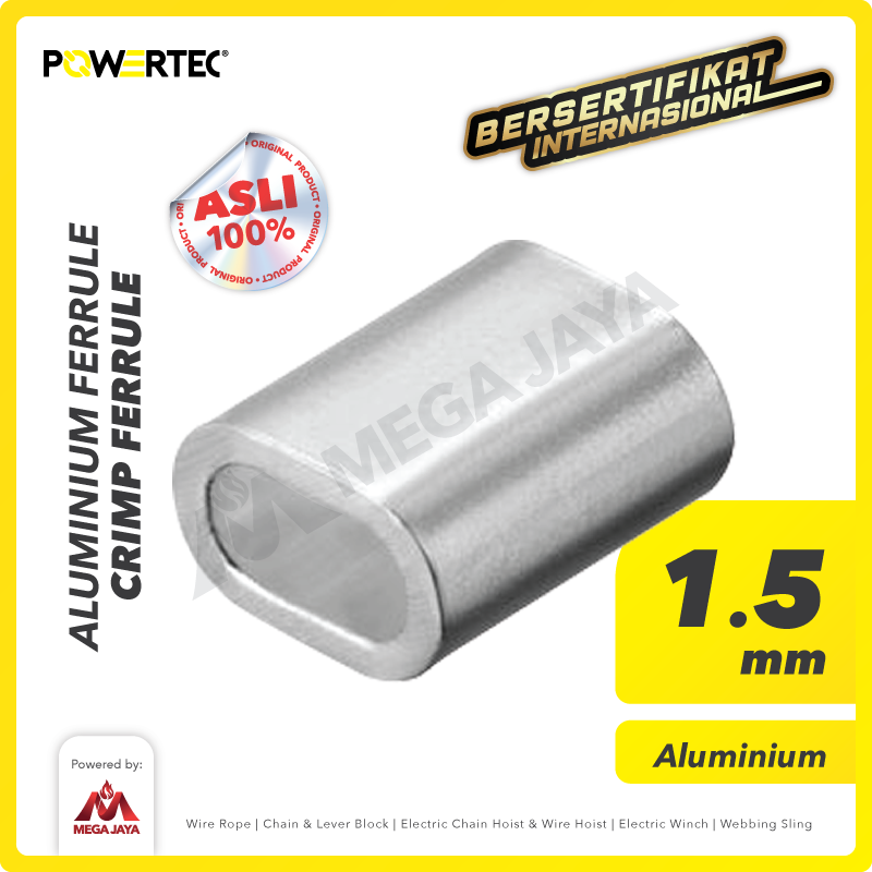 Aluminium Ferrule / Crimp Ferrule 1.5mm POWERTEC