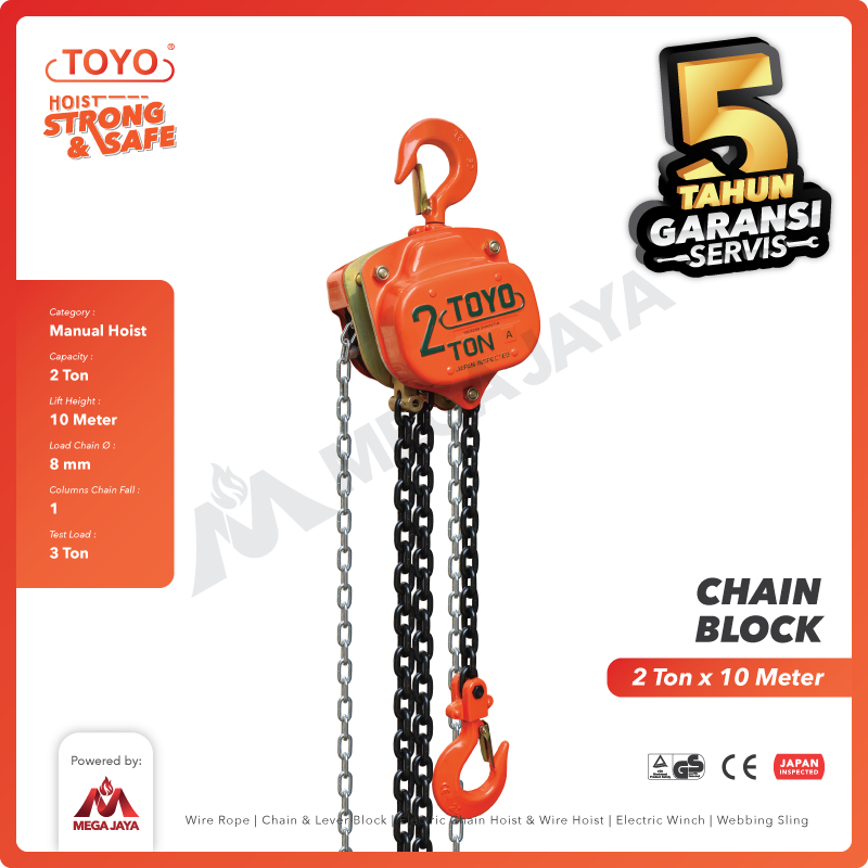 Chain Block / Takel 2 Ton x 10 Meter TOYO