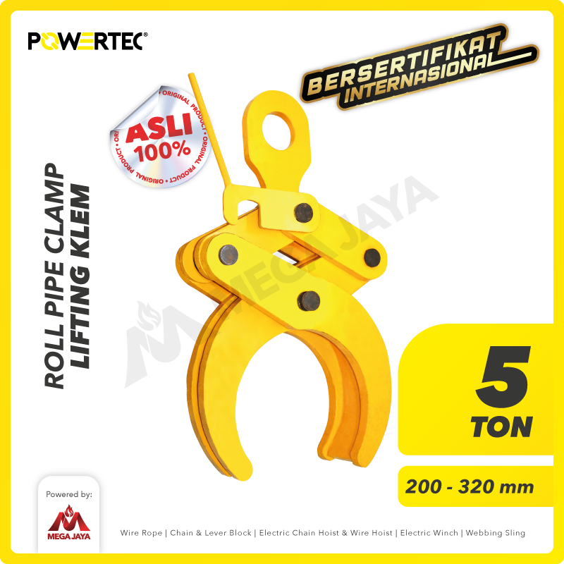 Roll Pipe Lifting Clamp / Klem Angkat Pipa Tabung 5 Ton POWERTEC