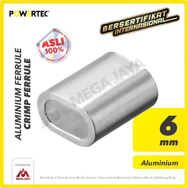 Aluminium Ferrule / Crimp Ferrule 6mm POWERTEC