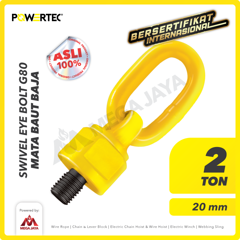 Swivel Eye Bolt / Mata Baut M20 - 2 Ton POWERTEC