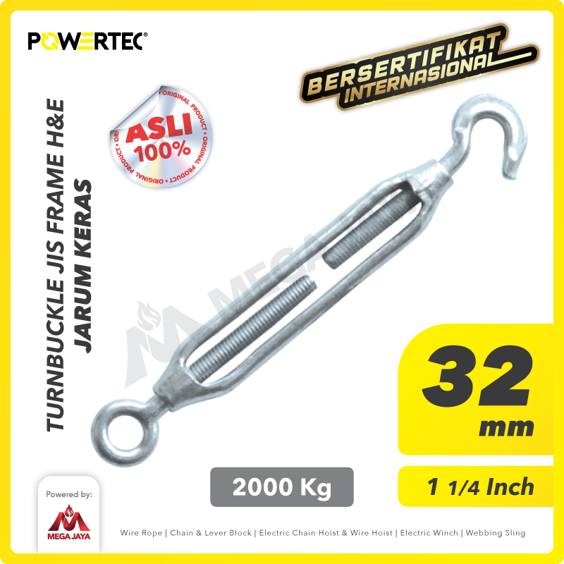 Turnbuckle / Jarum Keras JIS Hook & Eye M32 Span Skrup POWERTEC