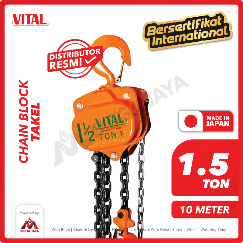 Chain Block / Takel 1.5 Ton x 10 Meter VITAL