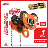 Geared Trolley / Gear Troli Hoist 1 Ton x 2.5 Meter VITAL