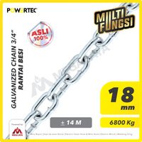 Rantai Besi Galvanis 3/4" - 18mm Galvanized Chain POWERTEC - Karung