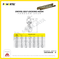 Swivel Self-Locking Hook 10mm - 3.2 Ton POWERTEC