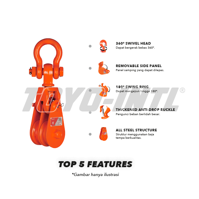 Snatch Block HD-Type 20 Ton 14" Hook 2S