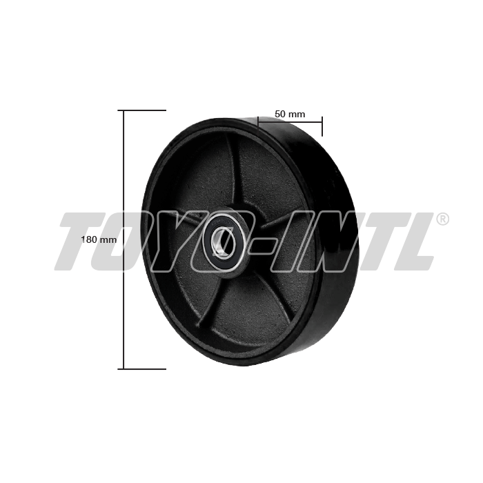 Parts of Hand Pallet Toyo 2Ton-3Ton : PU Wheel (Steering) 180Milimeter x 50Milimeter