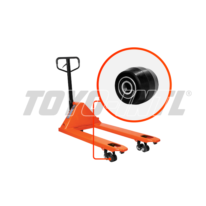 Parts of Hand Pallet Toyo 2Ton-3Ton : Nylon Wheel (Front) 80Milimeter x 70Milimeter