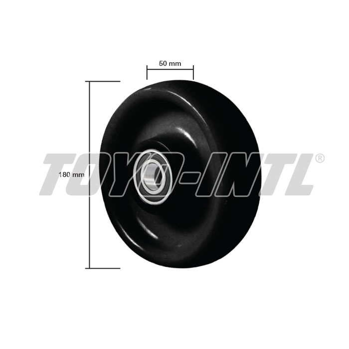 Parts of Hand Pallet Toyo 5Ton : Nylon Wheel (Steering) 180Milimeter x 50Milimeter