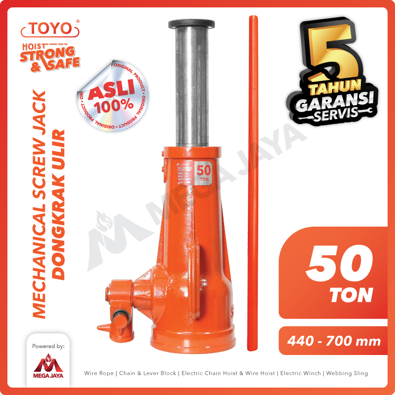 Screw Jack / Dongkrak Ulir Botol 50 Ton TOYO