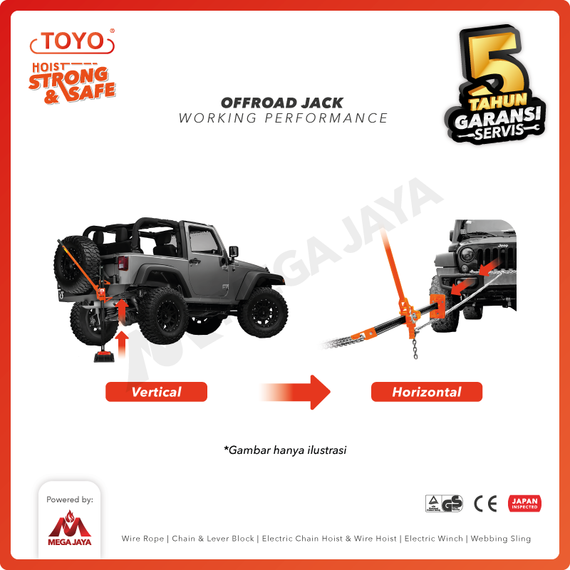 Offroad Jack / Dongkrak Mobil Farm Lift 48 Inch x 1 Meter TOYO
