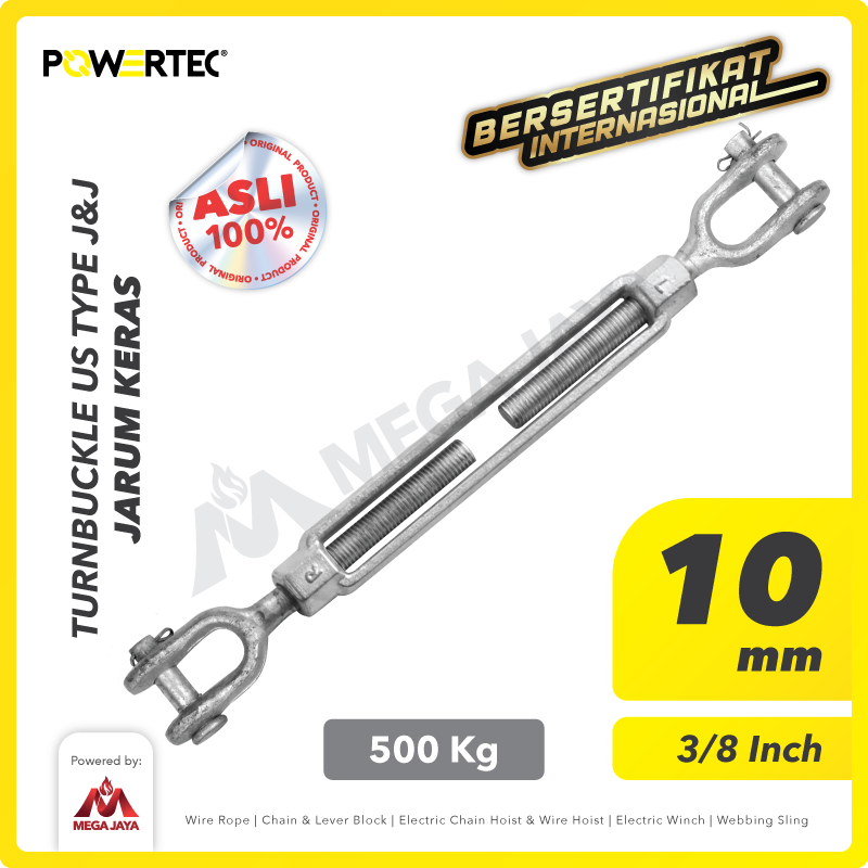 Turnbuckle / Jarum Keras US Type Jaw & Jaw 3/8" x 6" Span POWERTEC