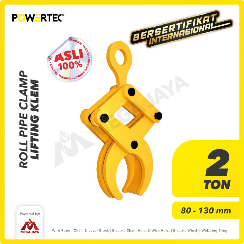 Roll Pipe Lifting Clamp / Klem Angkat Pipa Tabung 2 Ton POWERTEC