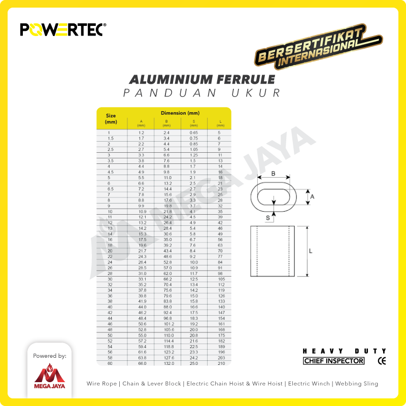 Aluminium Ferrule / Crimp Ferrule 6mm POWERTEC
