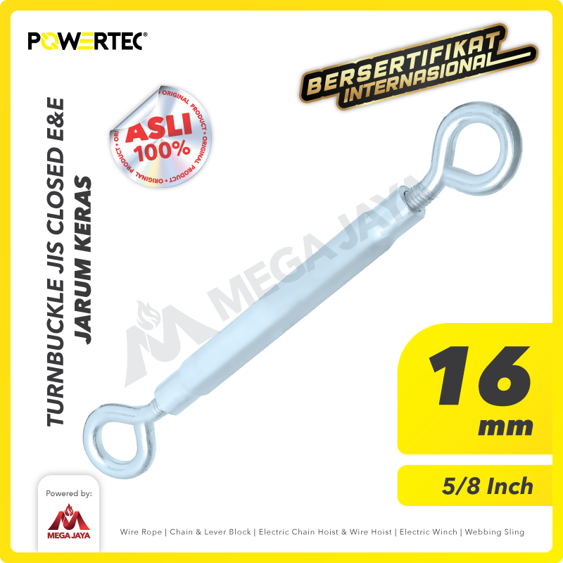 Turnbuckle / Jarum Keras JIS Closed Eye & Eye M16 Span Skrup POWERTEC