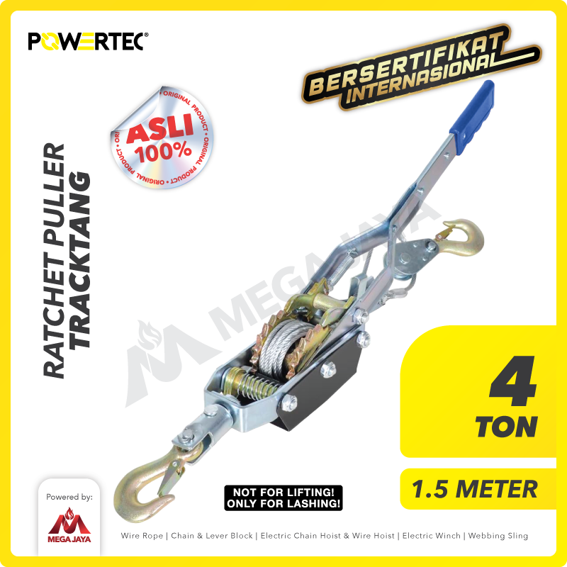 Ratchet Puller 4 Ton x 1.5 Meter Tracktang Kodokan Puller Grip POWERTEC