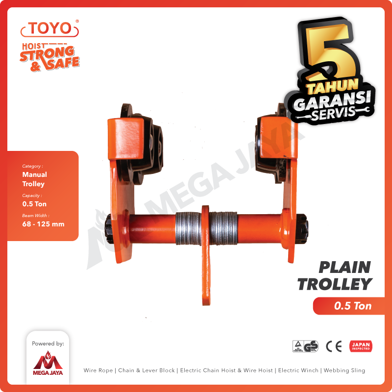 Plain Trolley / Manual Troli 0.5 Ton TOYO
