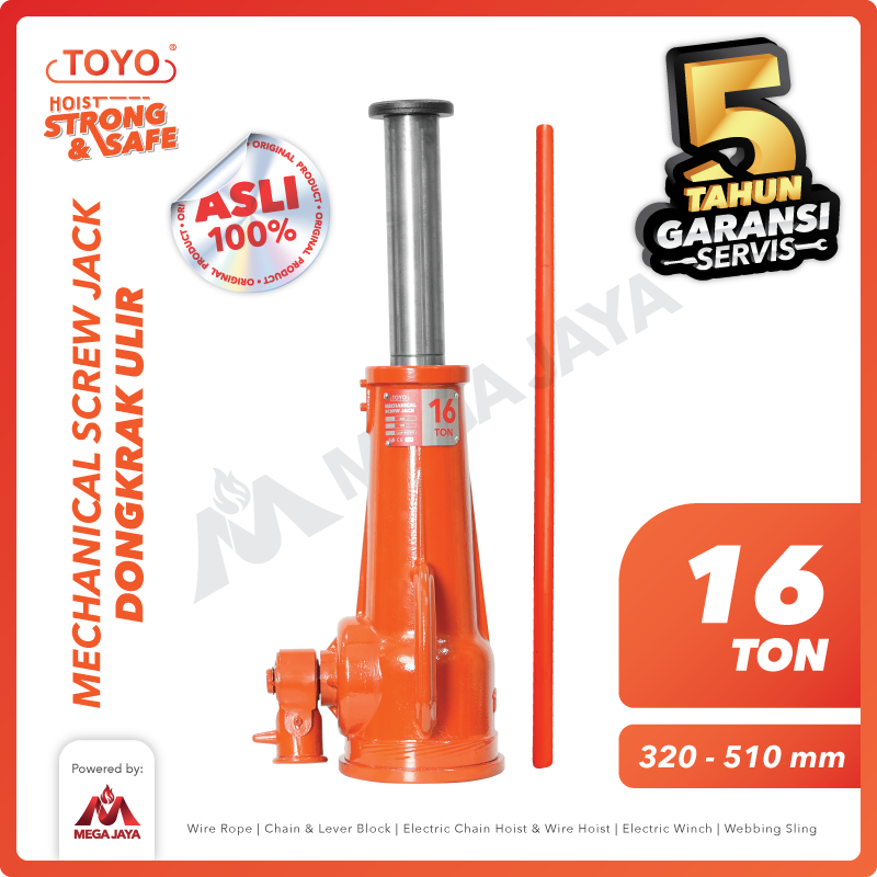 Screw Jack / Dongkrak Ulir Botol 16 Ton TOYO
