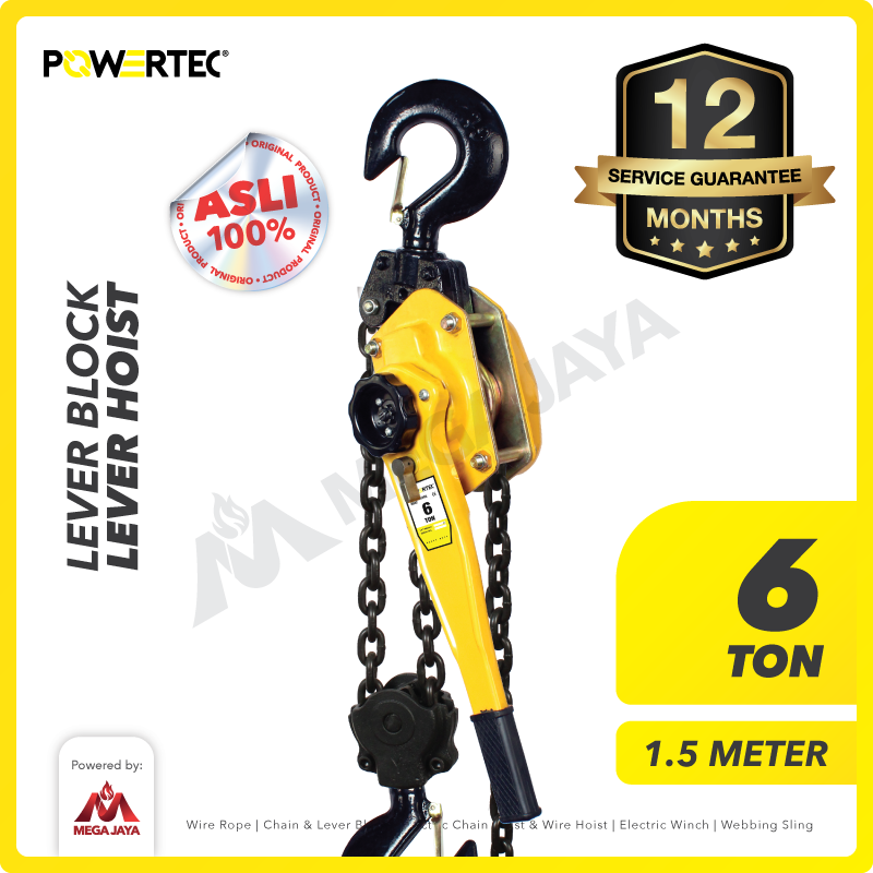 Lever Block / Lever Hoist 6 Ton x 1.5 Meter POWERTEC