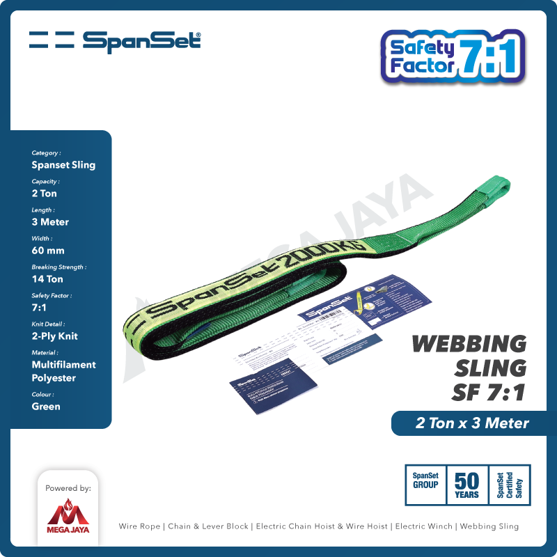 Webbing Sling Belt / Tali Angkat 2 Ton x 3 Meter SPANSET
