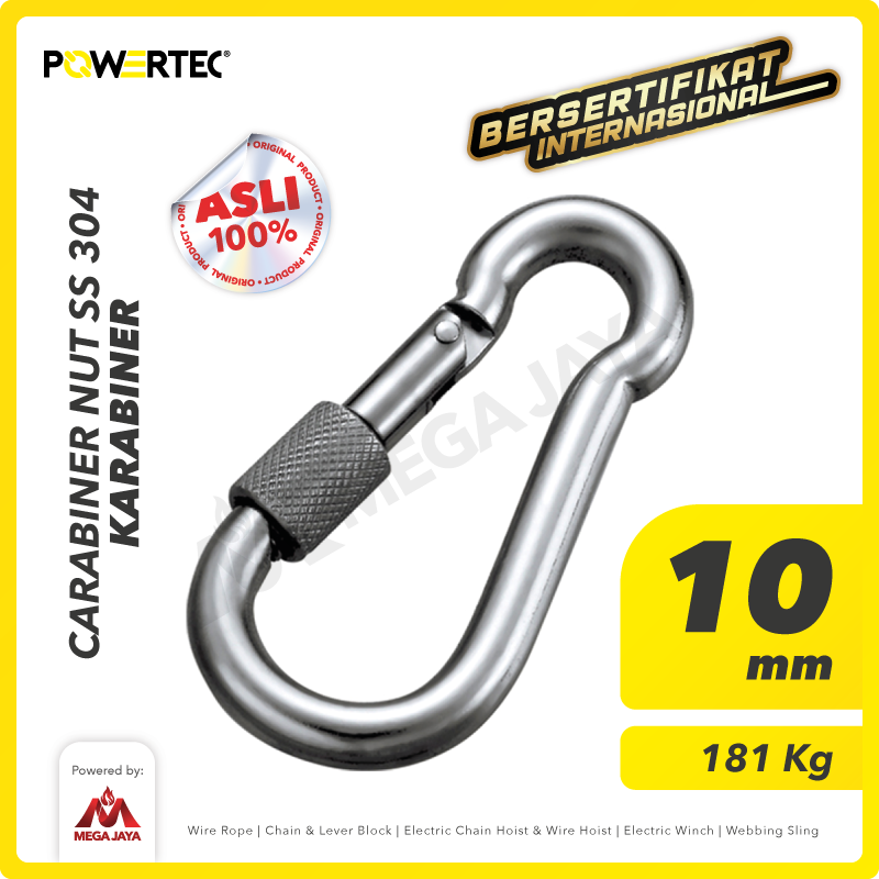 Carabiner / Karabiner Nut SS 304 10 mm POWERTEC