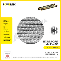 Wire Rope / Kawat Seling Baja 6x7 FC 2mm Galv POWERTEC - 1 Meter
