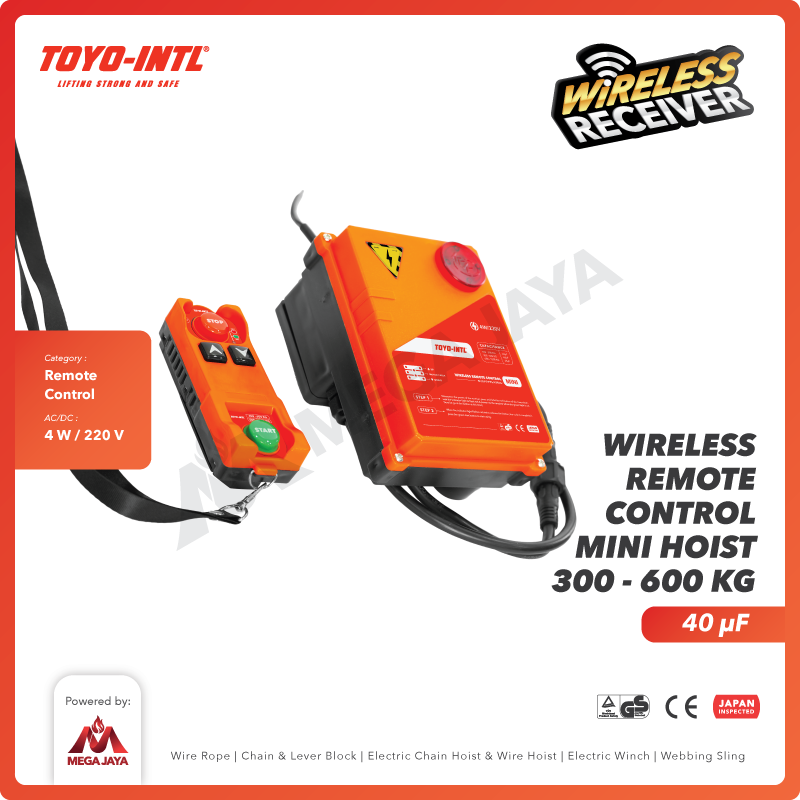 Wireless Remote Control Mini Hoist 220V 4 Button 2 Direction 40μF TOYO