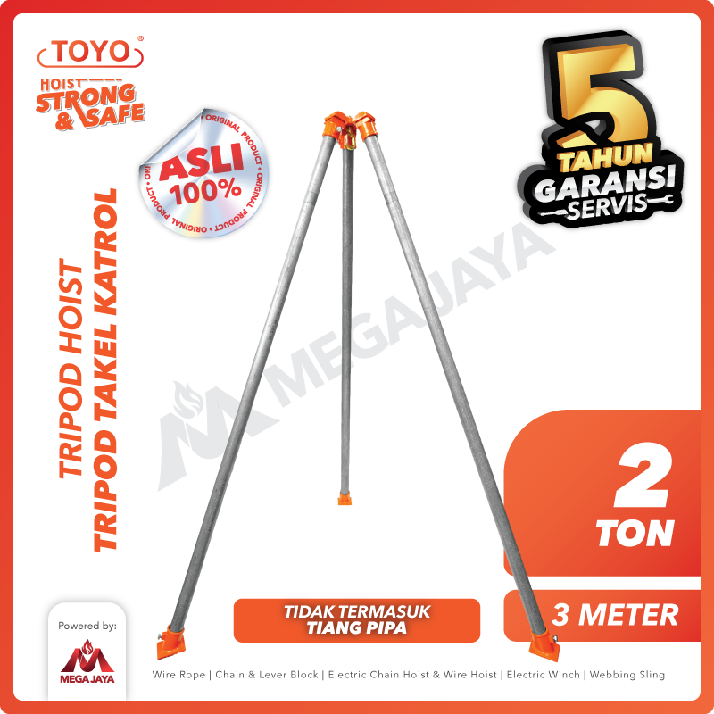 Tripod Hoist / Rescue Tripod 2 Ton x 3 Meter TOYO