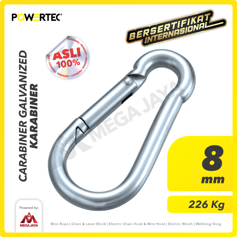 Carabiner / Karabiner Galvanized - 8mm POWERTEC