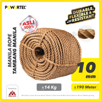 Tali Tambang Manila Rope 10mm x 190m x 14kg Tampar Dadung POWERTEC