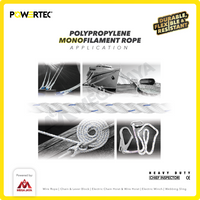 Tali Tambang PP 6mm x 200m Polypropylene PP Mono Rope POWERTEC