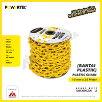 Rantai Plastik PVC 10mm x 25m Plastic Chain POWERTEC - Kuning