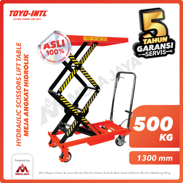 Hydraulic Scissors Lift Table / Meja Hidrolik 500 Kg x 1.3 M TOYO