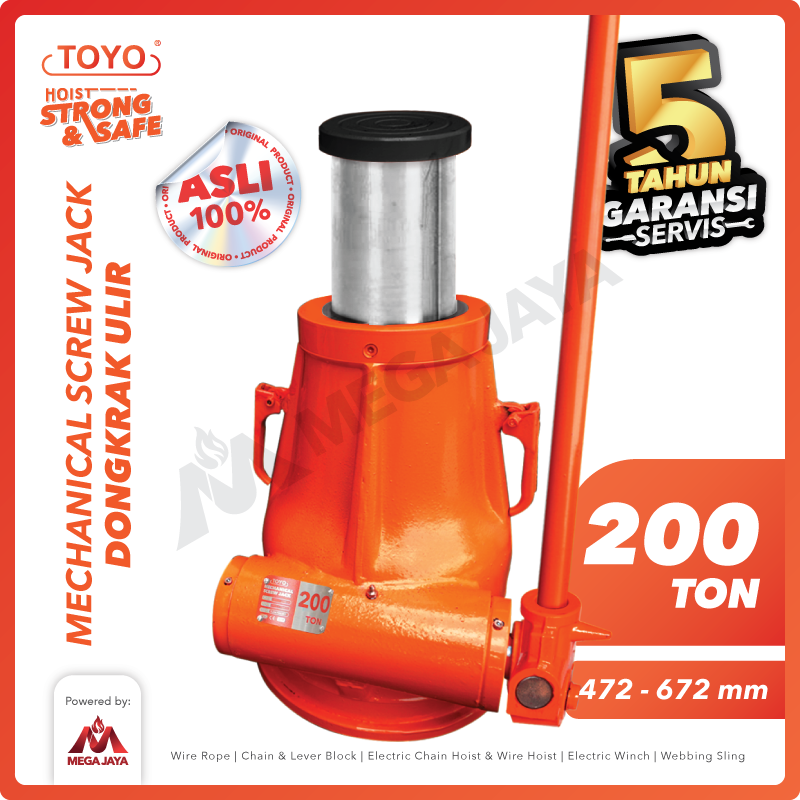 Screw Jack / Dongkrak Ulir Botol 200 Ton TOYO