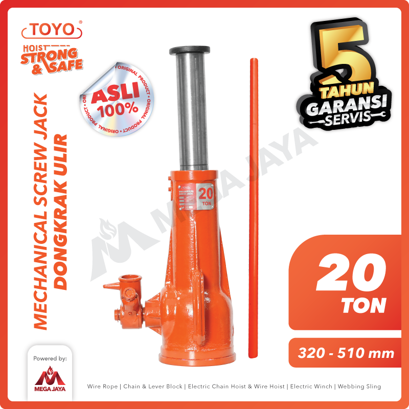 Screw Jack / Dongkrak Ulir Botol 20 Ton TOYO
