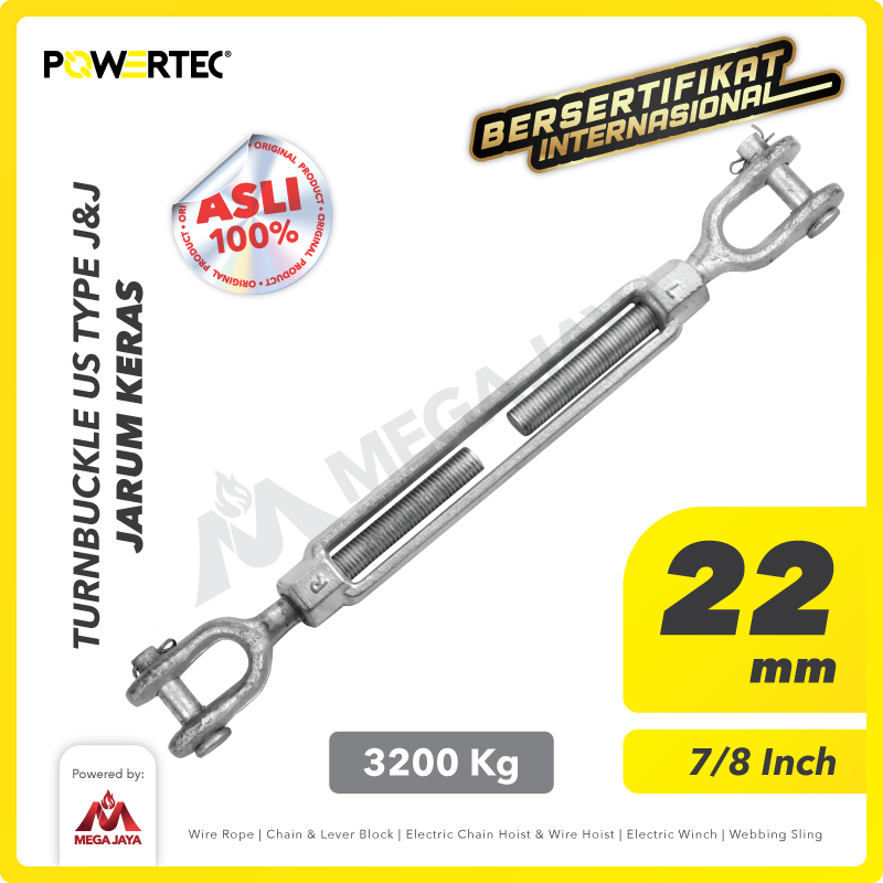 Turnbuckle / Jarum Keras US Type Jaw & Jaw 7/8" x 12" Span POWERTEC