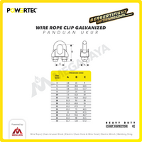 Wire Rope Clip / Klem Seling Kuku Macan Galv 25-26mm - 1" POWERTEC