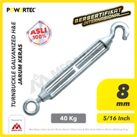 Turnbuckle / Jarum Keras Galv Hook & Eye M8 Span Skrup POWERTEC