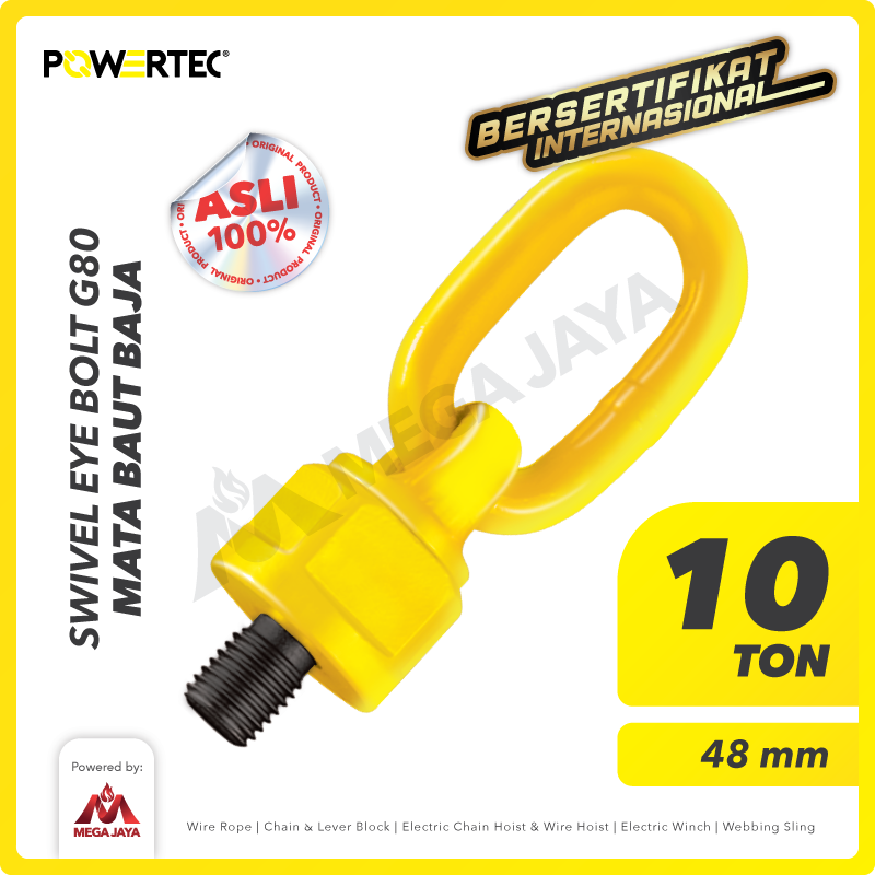 Swivel Eye Bolt / Mata Baut M48 - 10 Ton POWERTEC