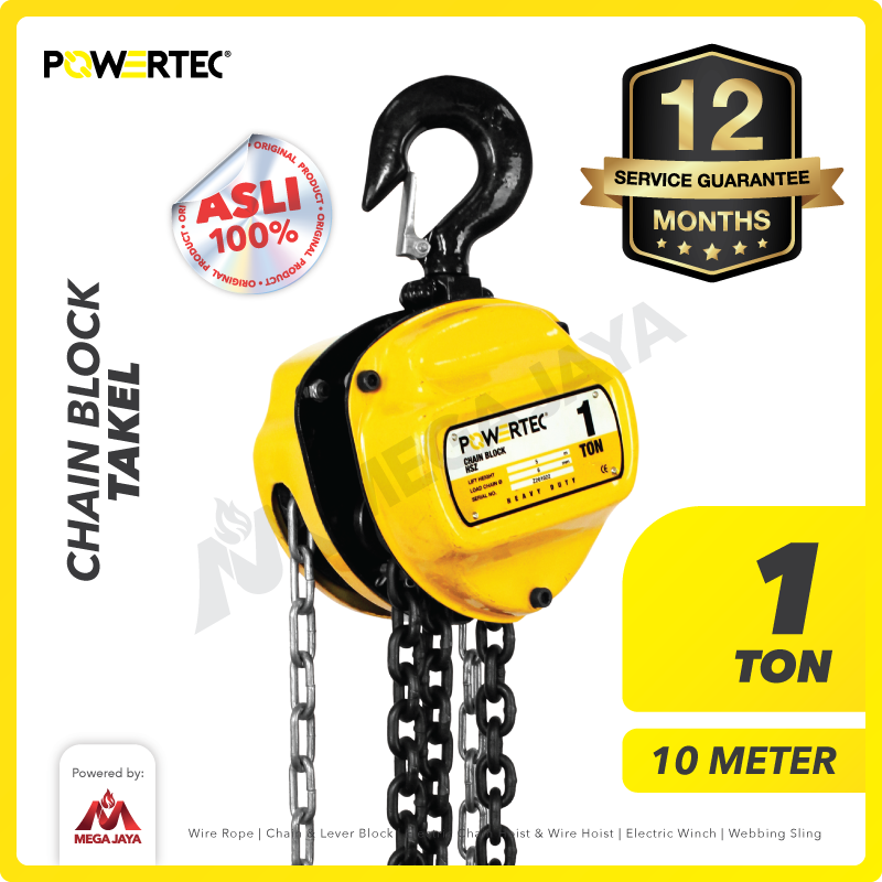 Chain Block / Takel 1 Ton x 10 Meter POWERTEC
